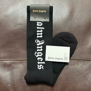 Palm Angels Black Vertical Logo Socks sz L